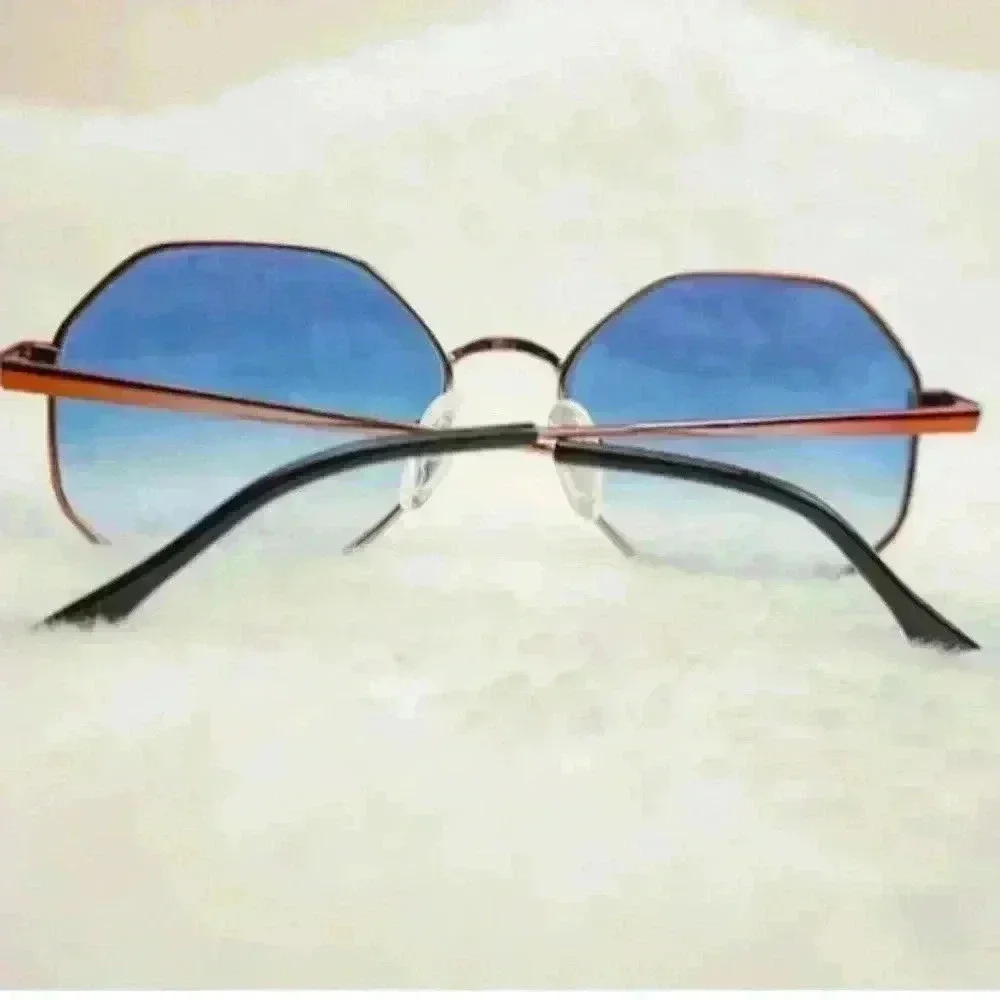 Vintage Menrad 70s Designer sunglasses authentic blue/ rose gold (from Germany)